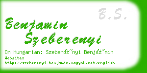 benjamin szeberenyi business card